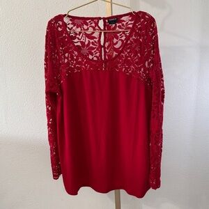 Torrid Red Lace Top